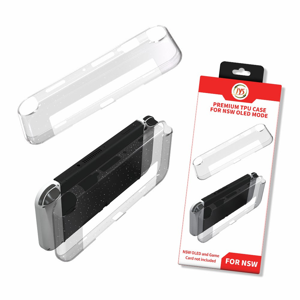 JYS JYS-NS220 Glitter Transparent Anti-skid TPU Protective Case Drop-proof Cover for Nintendo Switch OLED JYS JYS-NS220 Glitter Transparent Anti-skid TPU Protective Case Drop-proof Cover for Nintendo Switch OLED